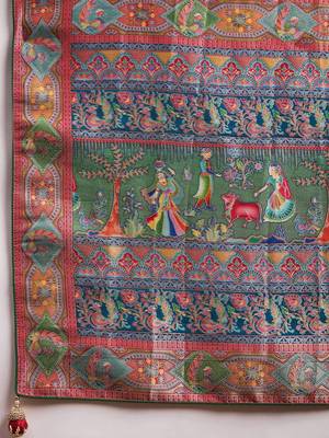 Red ethnic motifs banarasi saree 5