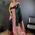 Green floral zari silk blend designer banarasi saree