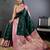 Green floral zari silk blend designer banarasi saree