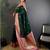 Green floral zari silk blend designer banarasi saree