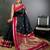 Black floral zari silk blend designer banarasi saree