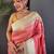 Pink floral zari silk blend designer banarasi saree