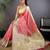 Pink floral zari silk blend designer banarasi saree
