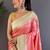 Pink floral zari silk blend designer banarasi saree