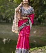 Pink  madhubani pink sarees