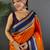 Orange floral zari silk blend designer banarasi saree