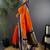 Orange floral zari silk blend designer banarasi saree