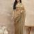 Beige organza designer saree