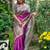 Purple  madhubani magenta sarees