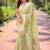 Green woven design zari silk blend banarasi saree
