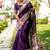 Purple ethnic motifs zari handloom bhagalpuri saree