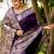 Purple ethnic motifs zari handloom bhagalpuri saree
