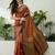 Rust rust soft silk zari weaving contrast blouse piece & sarees