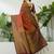 Rust rust soft silk zari weaving contrast blouse piece & sarees