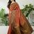 Rust rust soft silk zari weaving contrast blouse piece & sarees