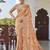 Peach woven design zari  saree