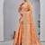 Peach woven design zari  saree
