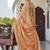 Peach woven design zari  saree