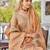 Peach woven design zari  saree