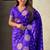 Violet woven design zari banarasi saree