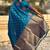 Blue women woven design zari banarasi saree