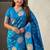 Blue women woven design zari banarasi saree