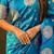 Blue women woven design zari banarasi saree