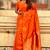 Orange ethnic motifs woven design zari banarasi saree