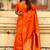 Orange ethnic motifs woven design zari banarasi saree