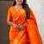 Orange ethnic motifs woven design zari banarasi saree