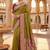 Olive woven design zari silk blend heavy work banarasi saree