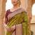 Olive woven design zari silk blend heavy work banarasi saree