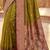 Olive woven design zari silk blend heavy work banarasi saree