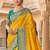 Yellow ethnic motifs zari silk blend heavy work banarasi saree