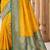 Yellow ethnic motifs zari silk blend heavy work banarasi saree