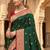 Green ethnic motifs zari silk blend banarasi saree