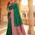 Green ethnic motifs zari silk blend handloom banarasi saree