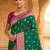 Green ethnic motifs zari silk blend handloom banarasi saree