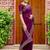 Purple embellished beads and stones tissue saree with unstitched blouse piece