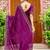 Purple embellished beads and stones tissue saree with unstitched blouse piece