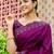 Purple embellished beads and stones tissue saree with unstitched blouse piece