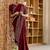 Maroon embellished beads and stones tissue saree