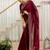 Maroon embellished beads and stones tissue saree
