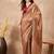 Copper beads and stones satin saree