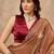 Copper beads and stones satin saree