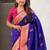 Violet woven design zari banarasi saree