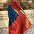 Blue woven design zari silk blend banarasi saree