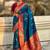 Blue woven design zari silk blend banarasi saree