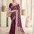 Burgundy floral woven design dyed saree