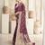 Burgundy floral woven design dyed saree